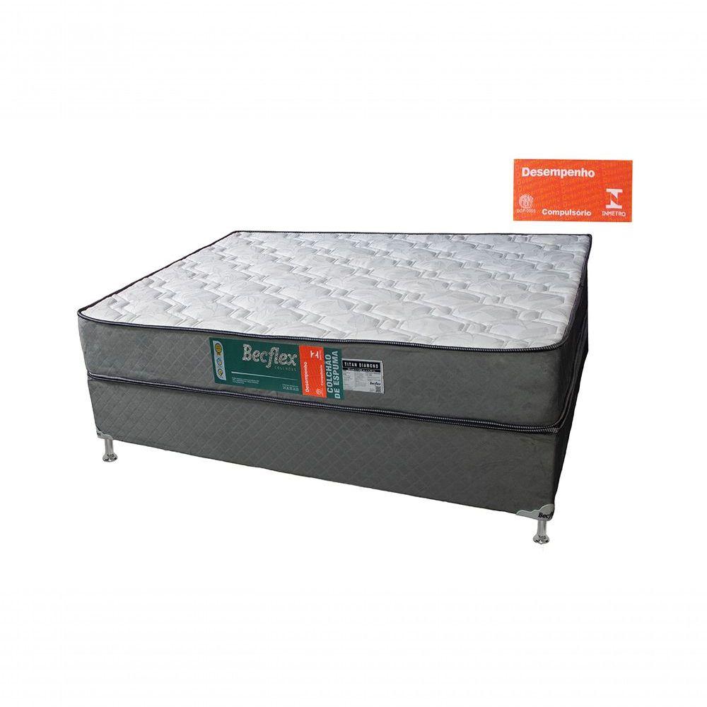 Colchão Espuma Solteiro Becflex Titan Diamond D80 kg/m³ 22cm altura. Semi-ortopédico. 0,78 x 1,88 x 0,22.