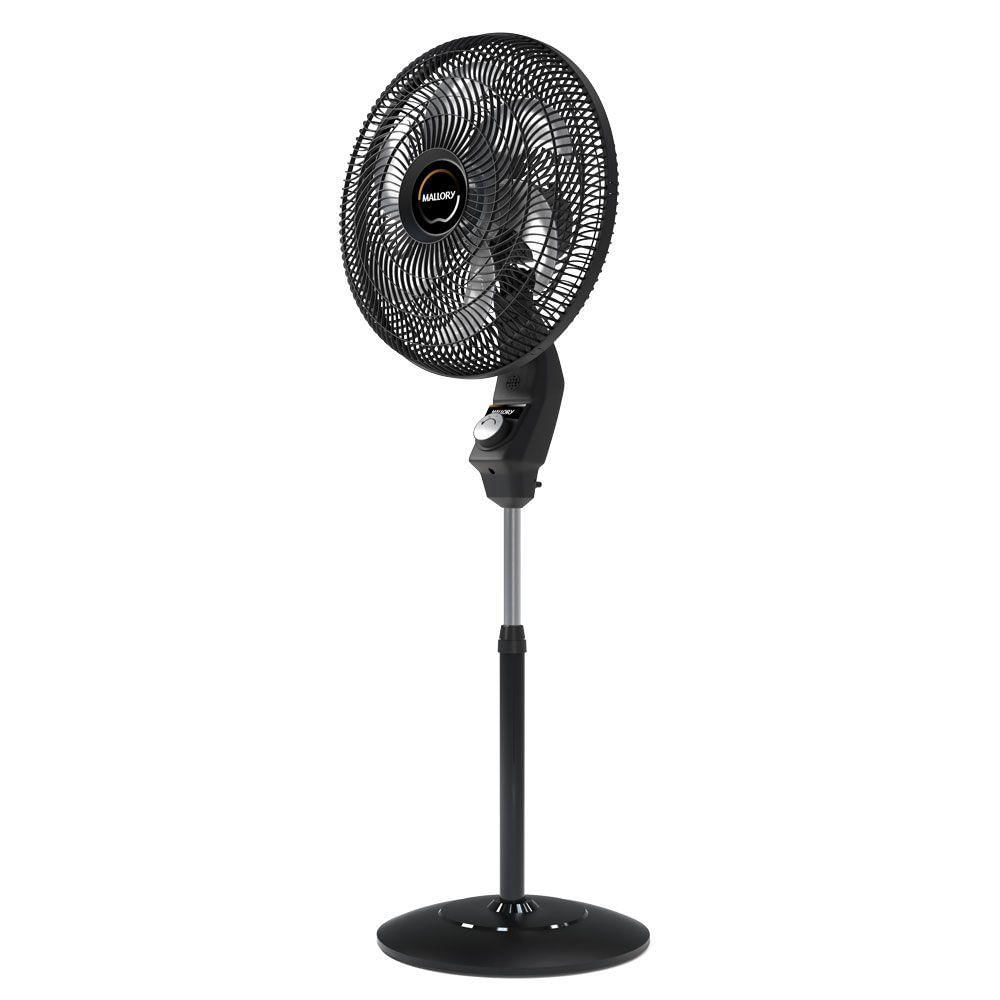 Miniatura Ventilador De Coluna Mallory Éolo 6 Pás 126W Preto e Grafite - 110V