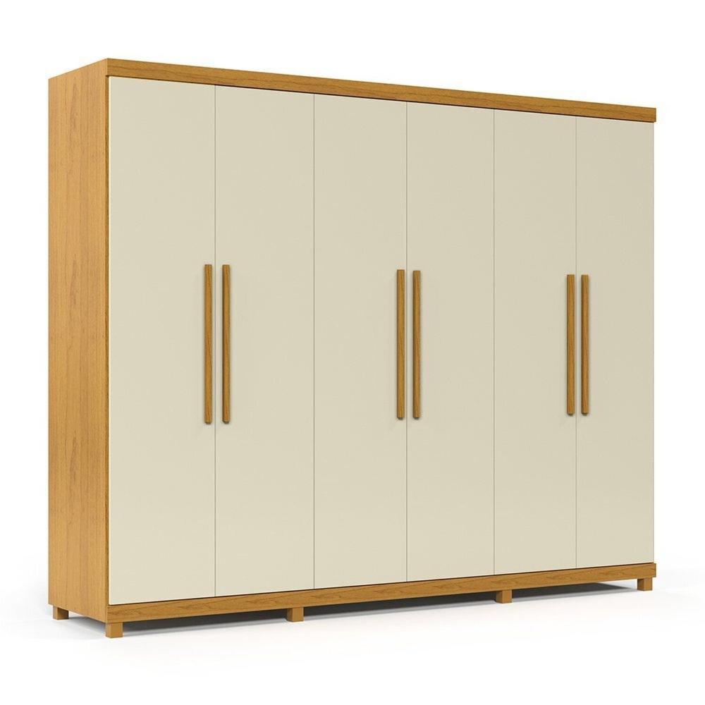 Guarda-Roupa Casal 6 Portas Absolut New 100% MDF Naturale/Off White