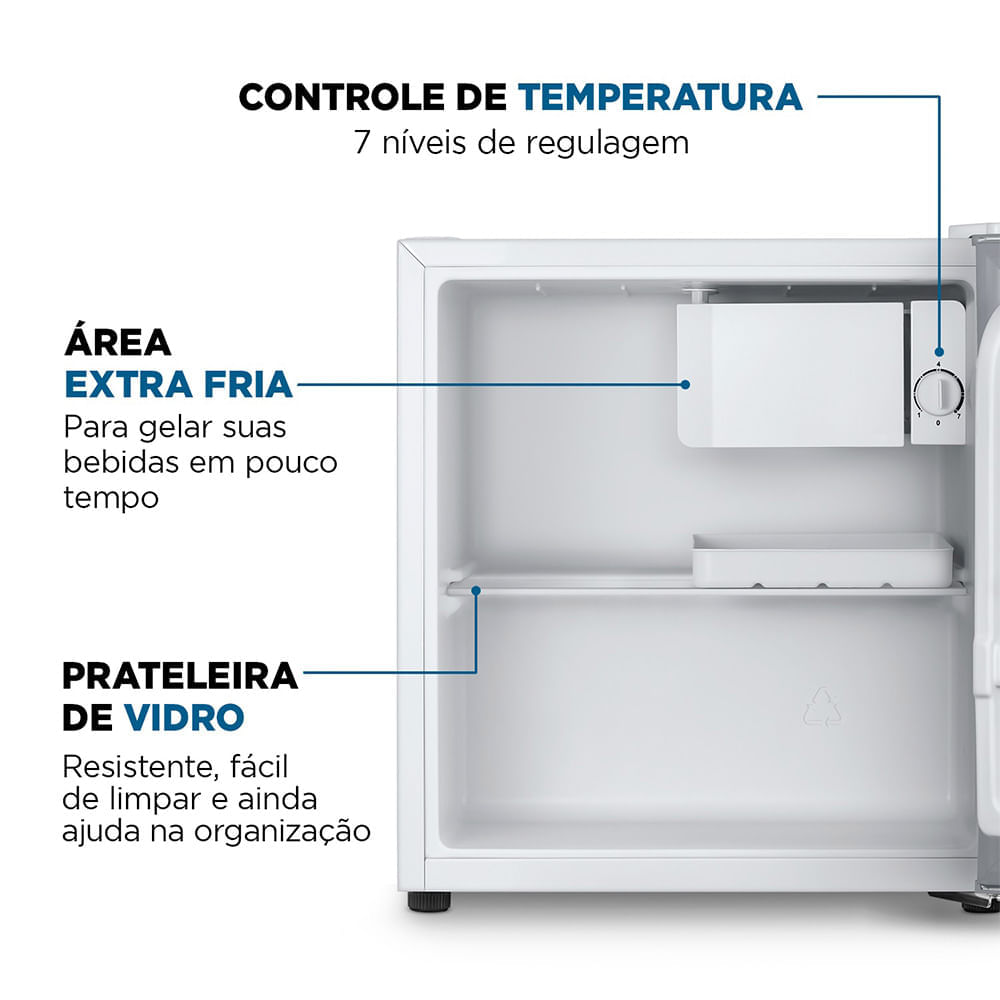 Miniatura Frigobar Mondial 46L Porta Reversível Branco FGB-01-W50 110