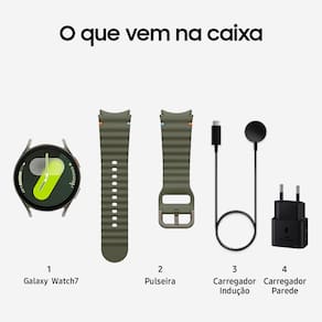 Miniatura Smartwatch Samsung Galaxy Watch7 BT 40mm Tela Super AMOLED de 1.31", Bluetooth, Wi-Fi, GPS, NFC e Google Wear OS - Verde