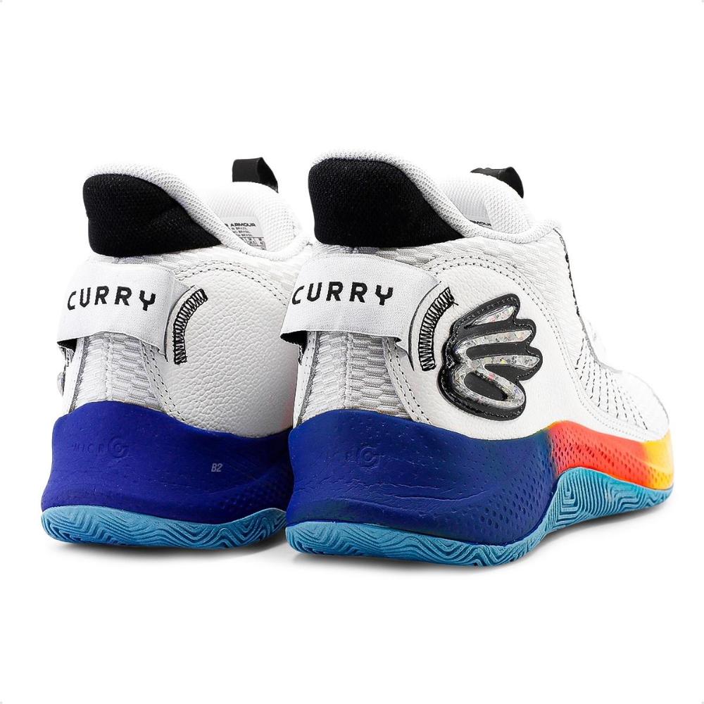 Miniatura Tênis Under Armour Curry 3Z7 Basquete Masculino Branco / Azul - 39
