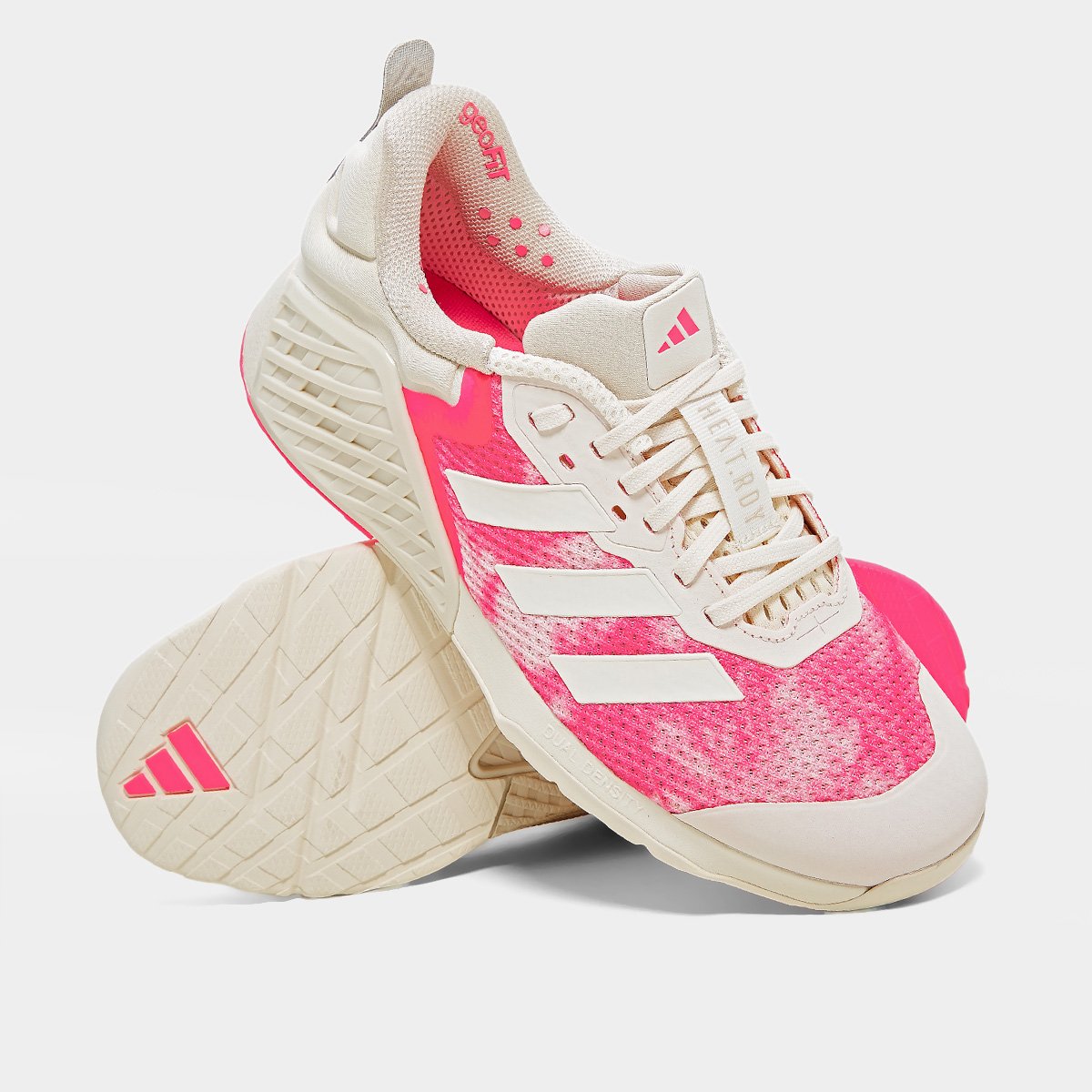Miniatura Tênis Adidas Dropset 3 Feminino Branco+Rosa - 34