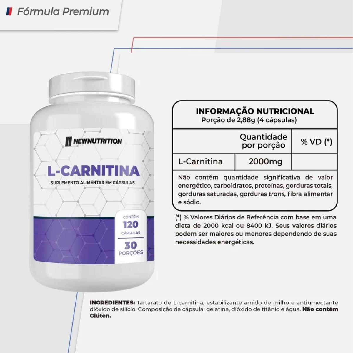 Miniatura Suplemento L-Carnitina 500mg New Nutrition - 120 caps