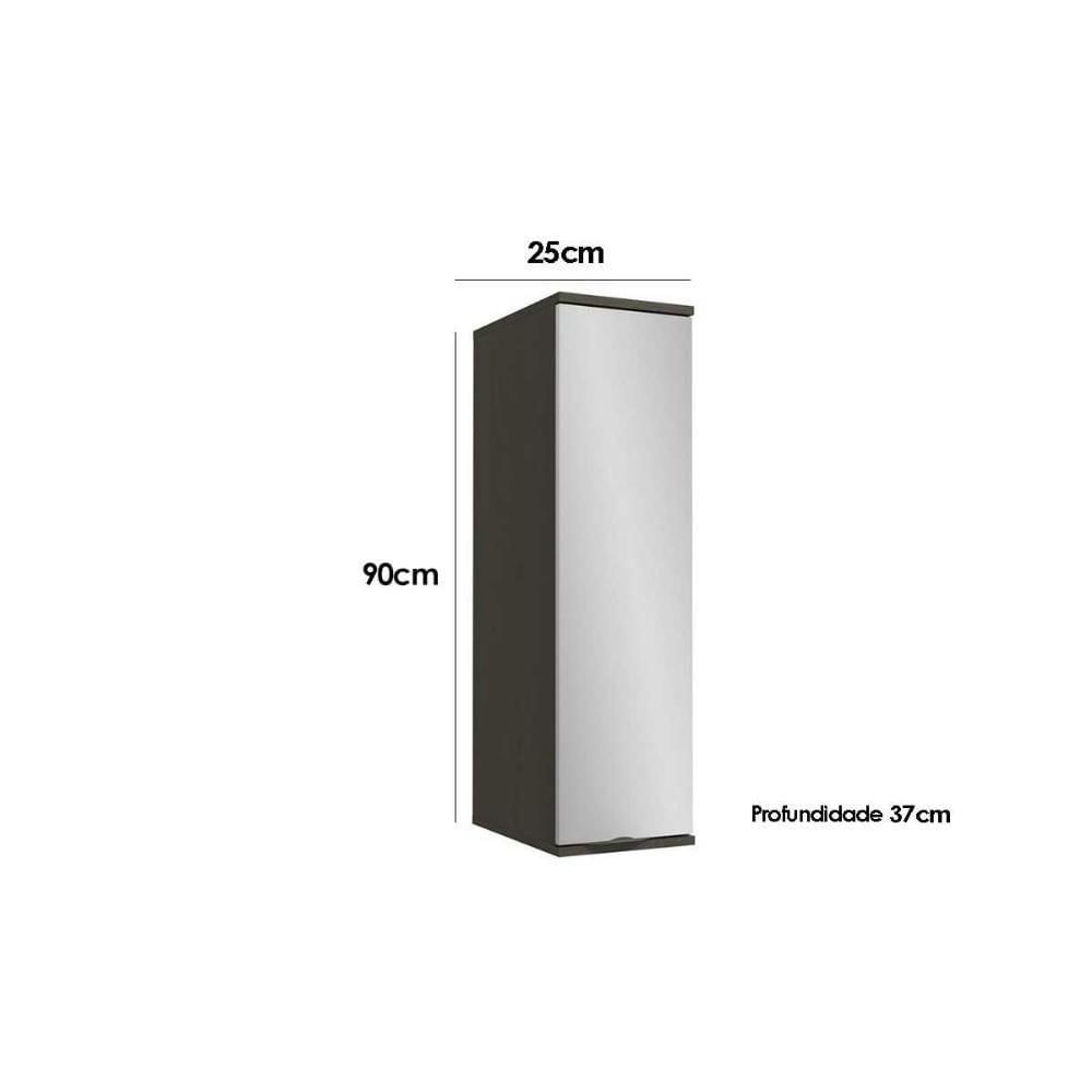 Miniatura Armário De Cozinha Modulado Nox H779 1 Porta 25cm Onix/steel - Kappesberg