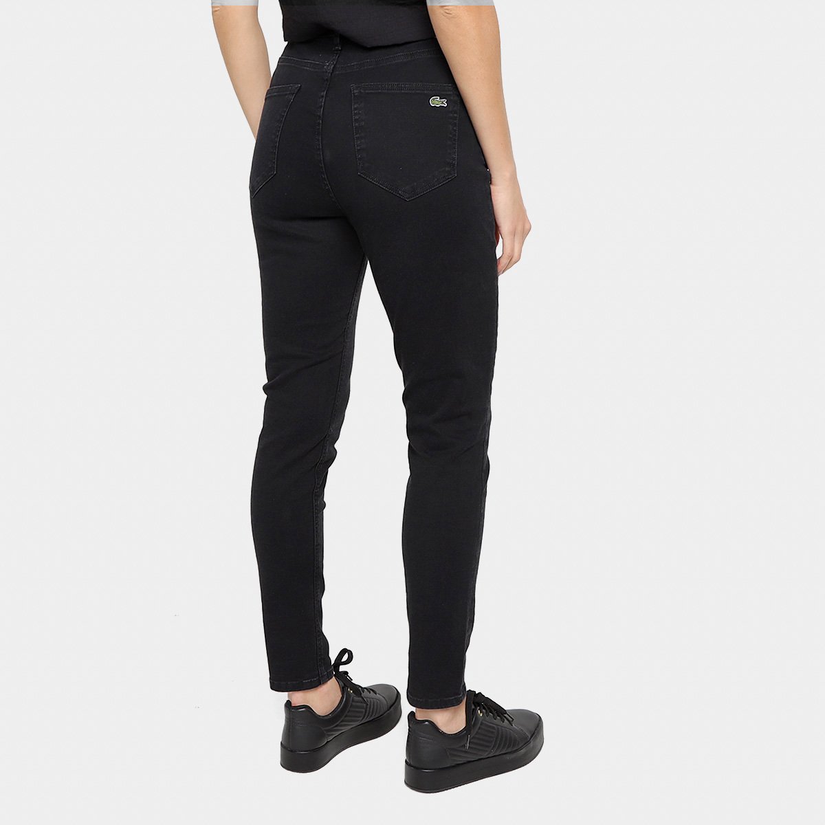 Miniatura Calça Jeans Lacoste Slim Fit Feminina Preto - 24
