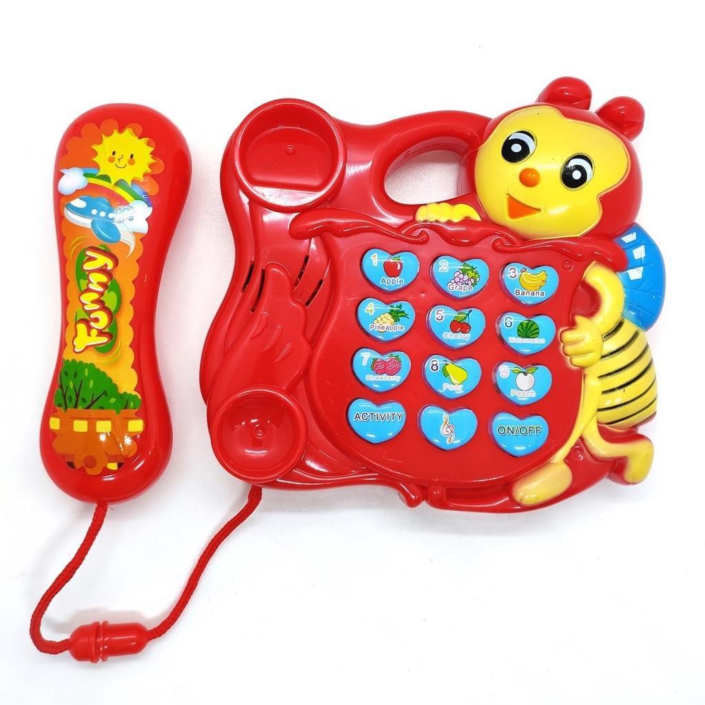 Miniatura Telefone Infantil Girafa Brinquedo Educativo Musical