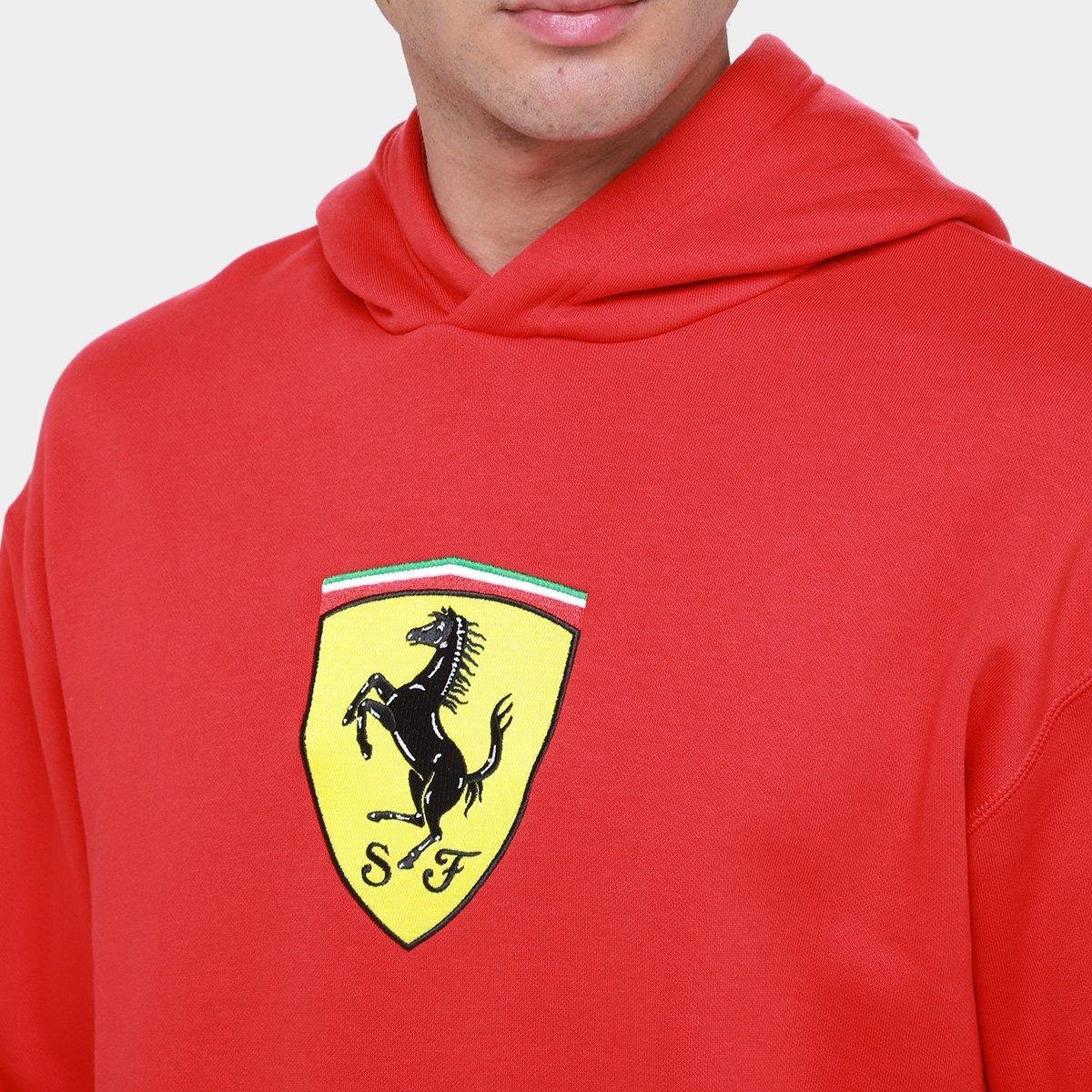 Miniatura Moletom Com Capuz Puma Ferrari Race Big Shield Masculino Vermelho - EGG