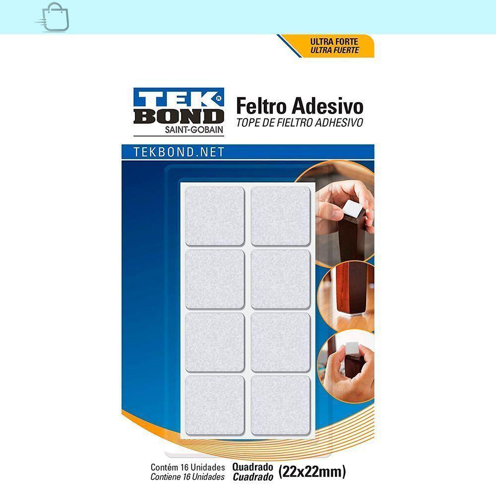 Miniatura Feltro Quadrado 22 Mm Branco Cartela C/16 Unidades