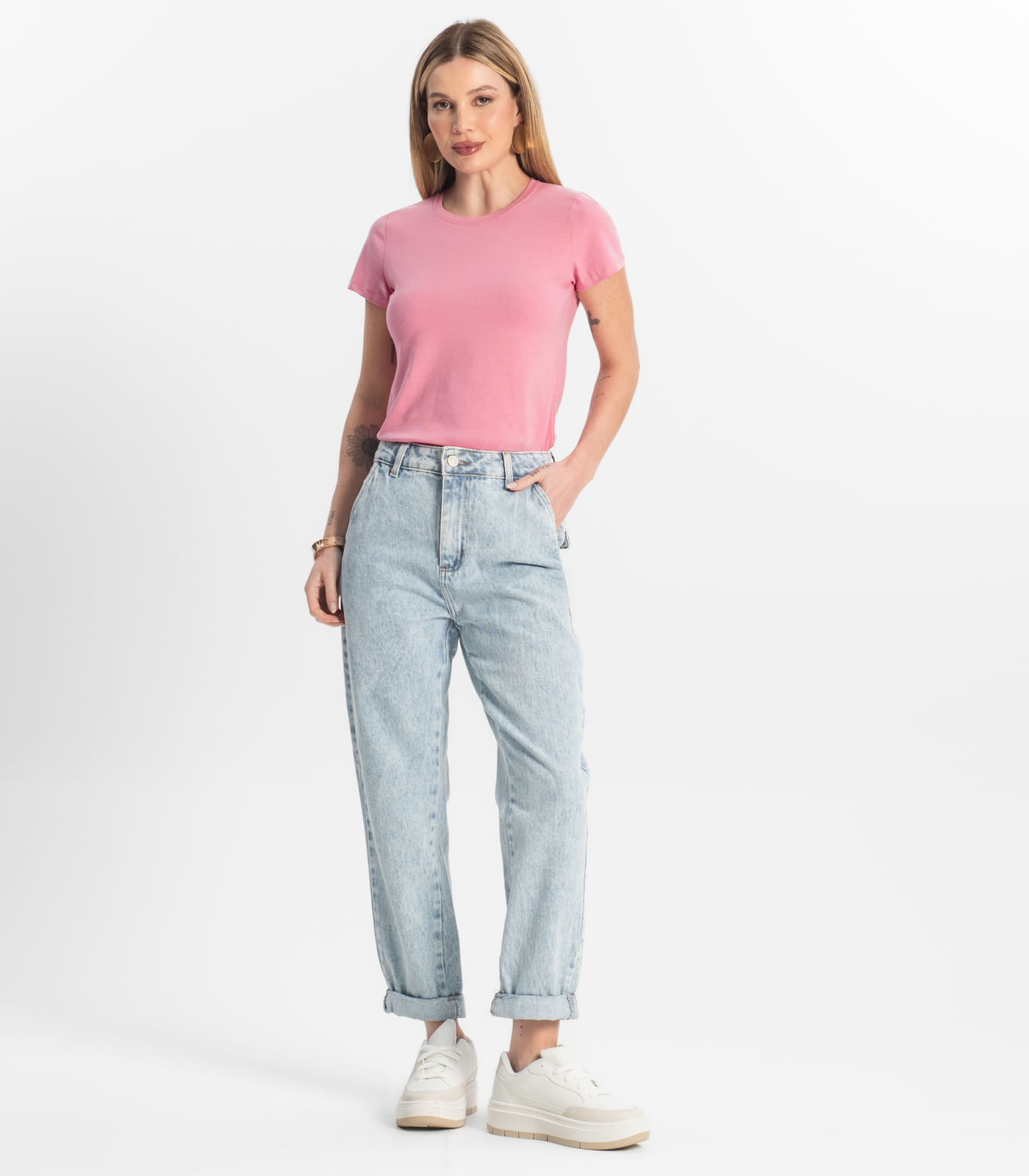 Miniatura Blusa Feminina Cotton Leve Básica Rovitex Rosa G