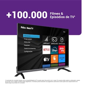 Smart TV 43” FHD Philco P43KRA LED Roku TV HDR10 Dolby Audio