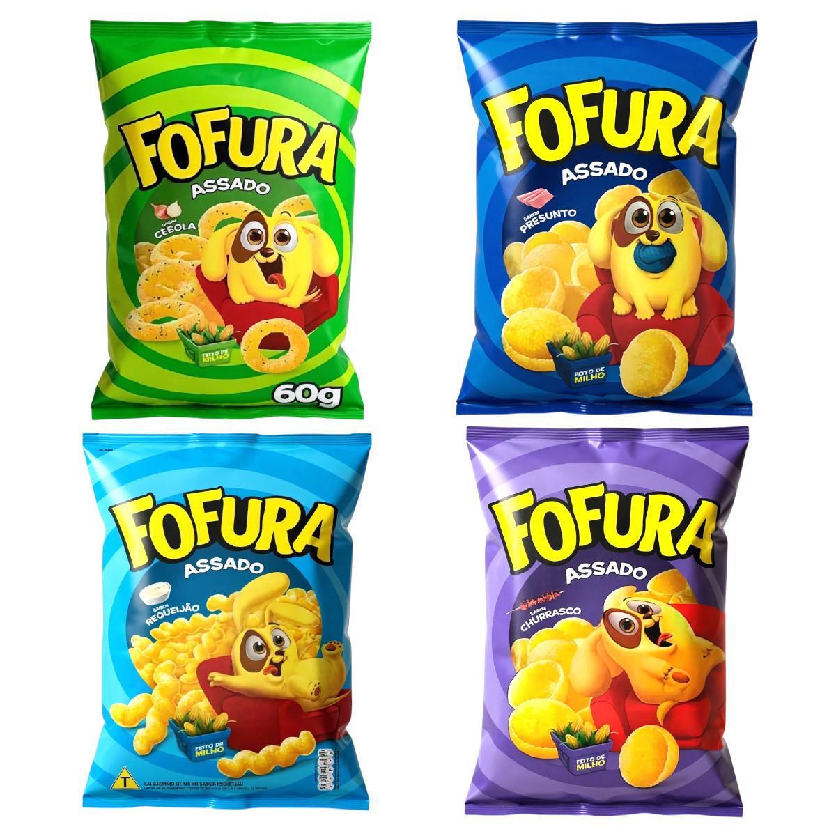 Miniatura Kit 50 Salgadinhos Fofura Sabores Diversos Lanche Escola 60G