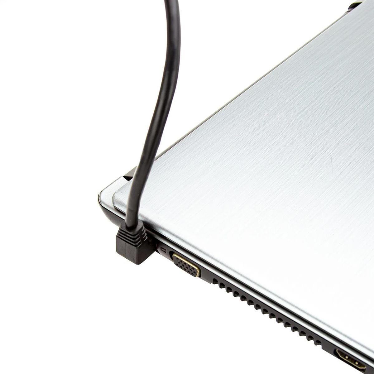 Cabo De Rede Cat7 Plug 90 Graus Para Cima Preto - 10 Metros