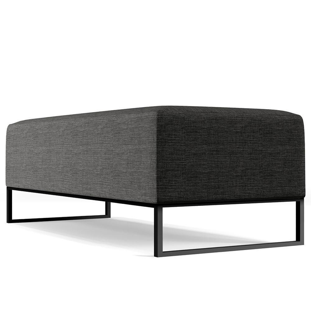 Miniatura Puff Decorativo Sala De Estar Bali W01 Base Ferro 120x50 Cm Linho Cinza Escuro - Lyam Decor