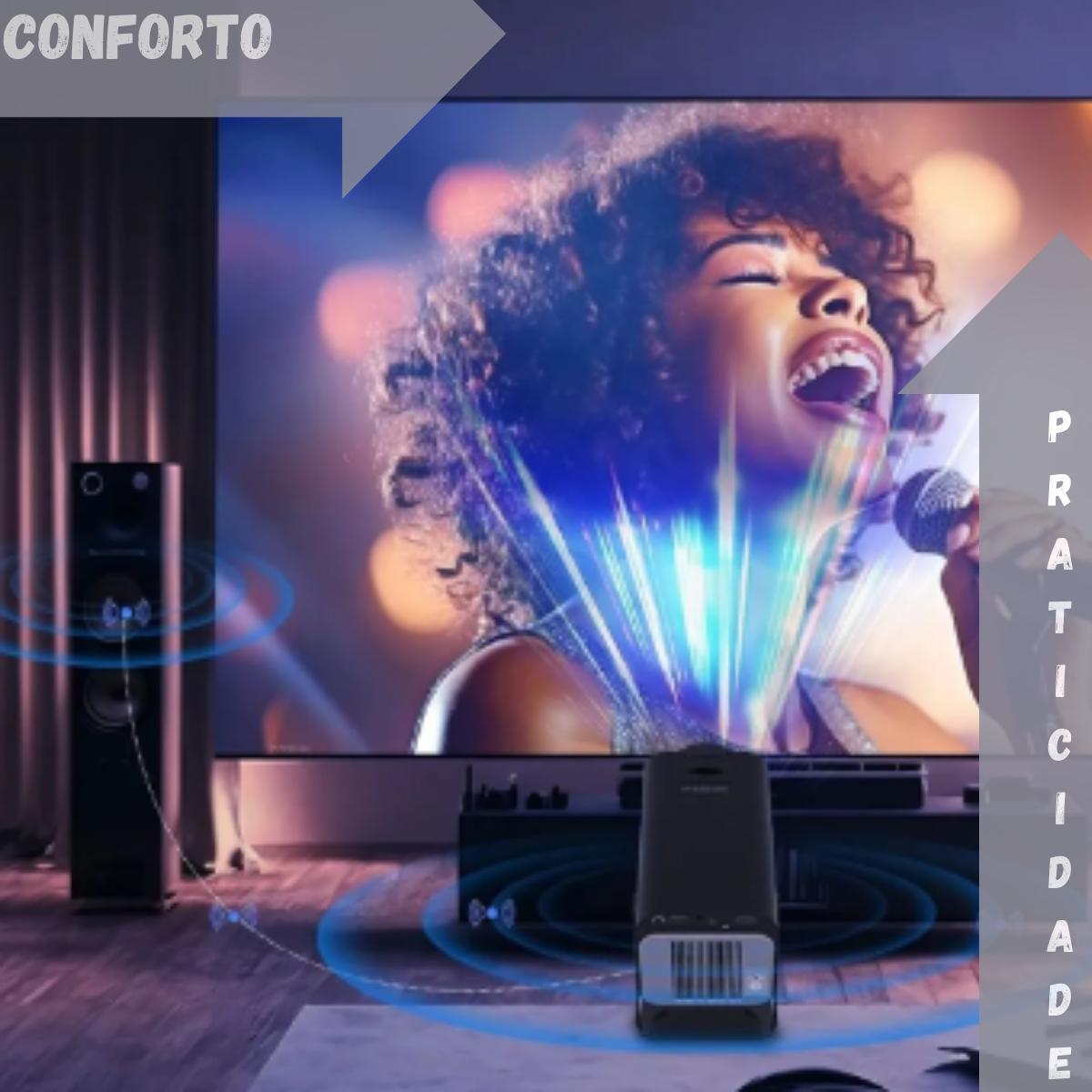 Miniatura Projetor Hy320 Wifi6 Hd 390 4K Ansi Android Smart Entrega