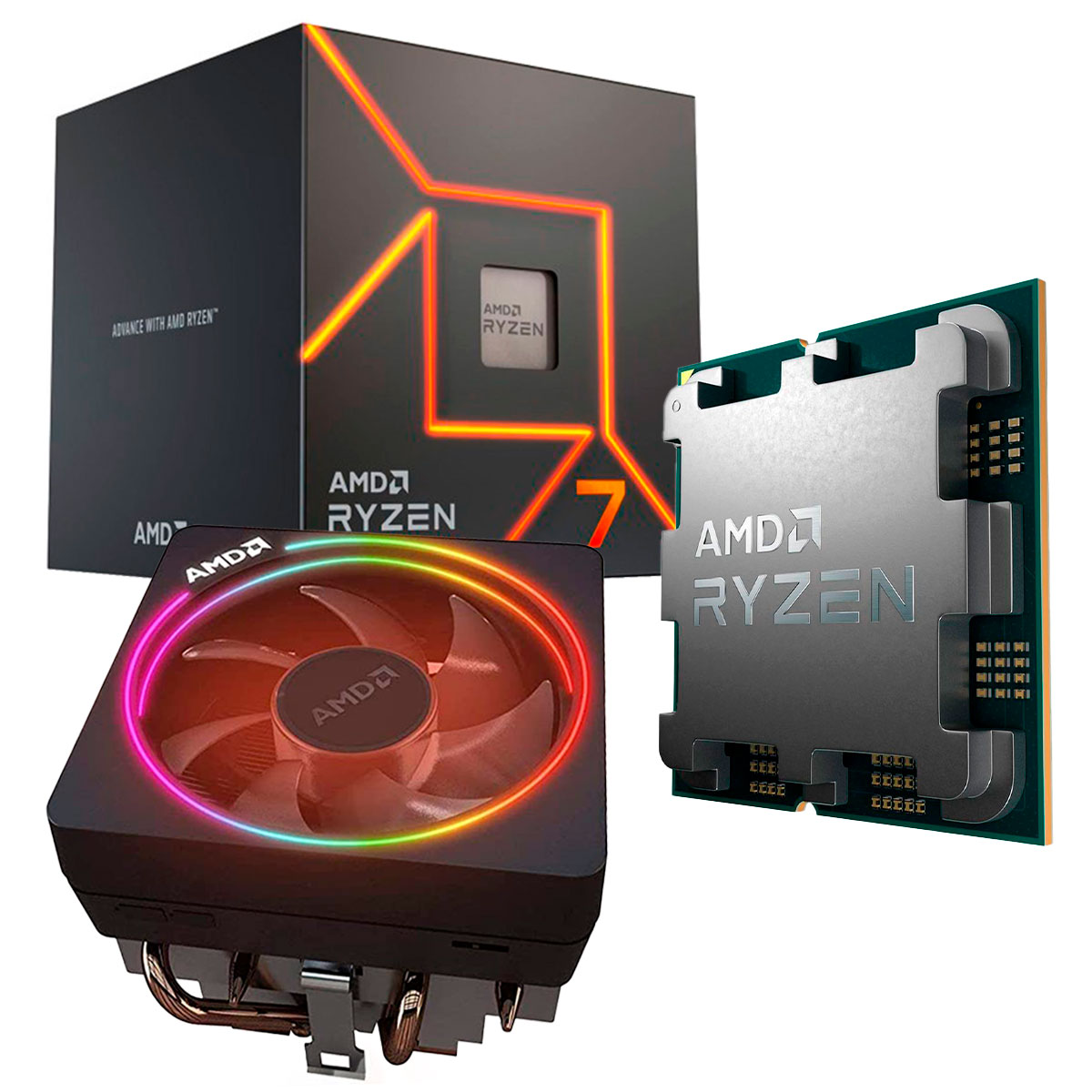 Miniatura Processador AMD Ryzen 7 7700, 3.8GHz (5.3GHz Boost), Zen 4, Cache 40MB, AM5, Vídeo Integrado Radeon