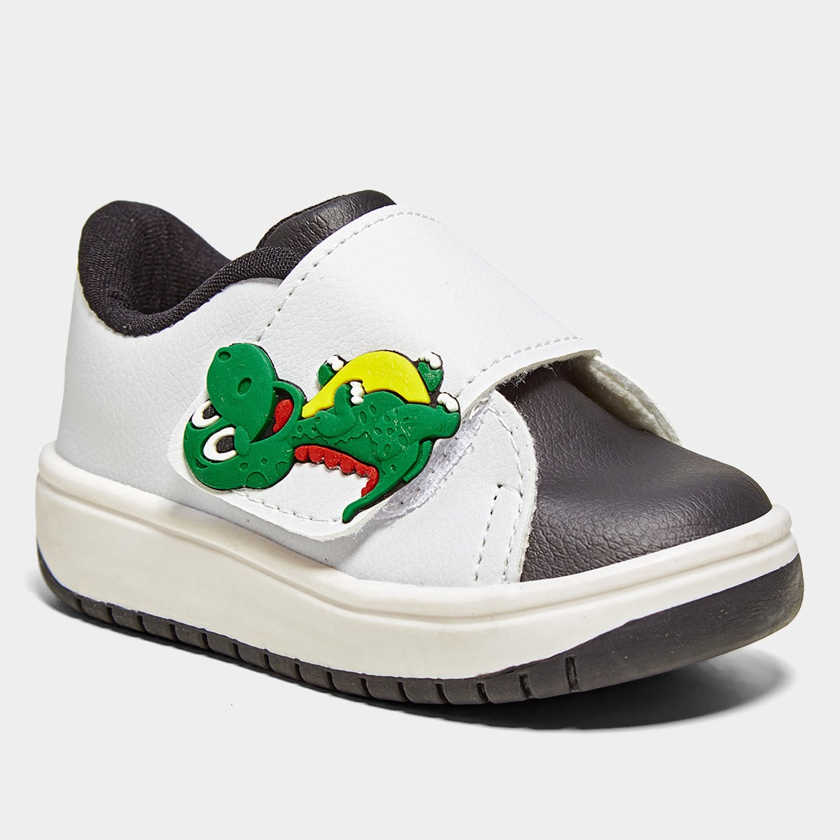 Miniatura Tênis Infantil Kurz Dino Menino Branco+Preto - 20