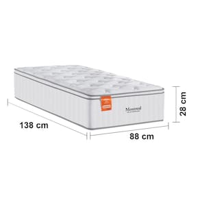 Miniatura Colchão de Solteiro Inducol Montreal com Europillow e Revestimento em Tecido Malha 28x88x138cm - Branco