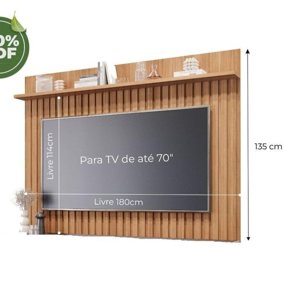 Miniatura Conjunto Rack com Painel para Tv até 60 Polegadas 100% Mdf Espresso Móveis Nature/Grafite
