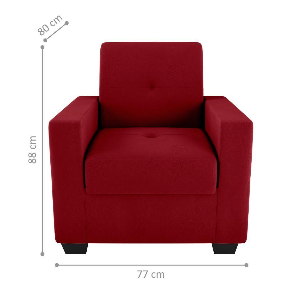 Miniatura Poltrona Decorativa Múrcia Veludo Maserati Vermelho