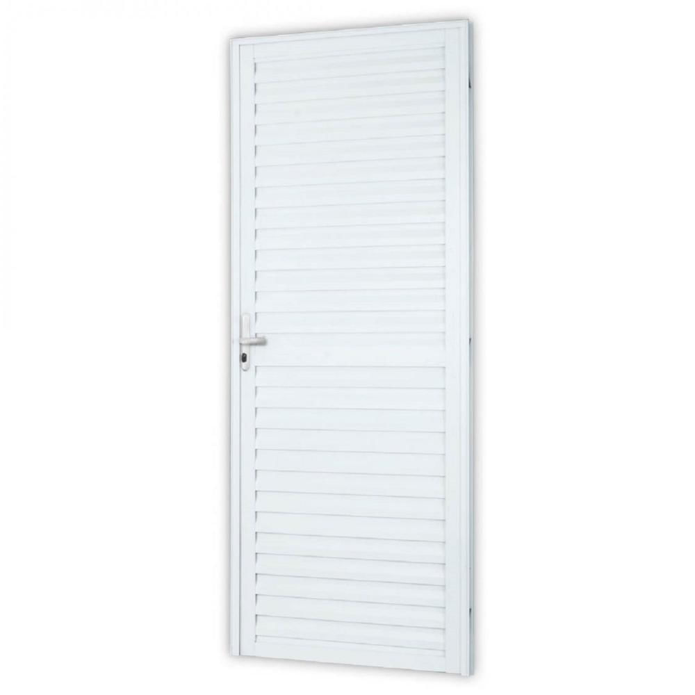 Miniatura Porta de Aluminio Laminada Branca 210x60 MGM Branco