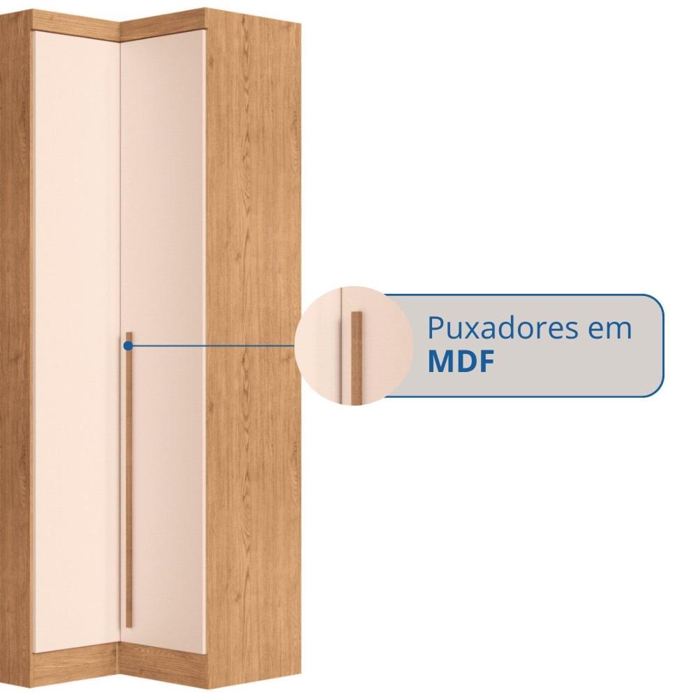 Móveis para Quarto Módulo Canto Reto 2 Porta Infinity Cedro/ Blush Line