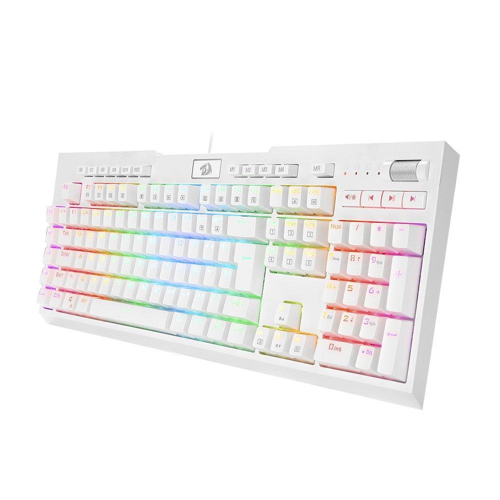 Teclado Gamer Brahma Pro K586W Rgb Switch Optico Red Branco