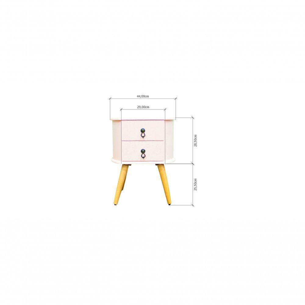 Miniatura Mesa Cabeceira Redonda Madeira Maciça Retrô Premium B3 rosa