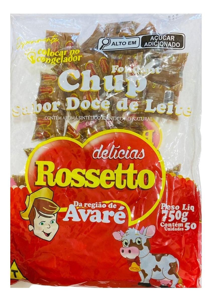 Miniatura Kit 3 Pacotes Com 50 Un Chup Doce De Leite Rosseto 1,5Kg