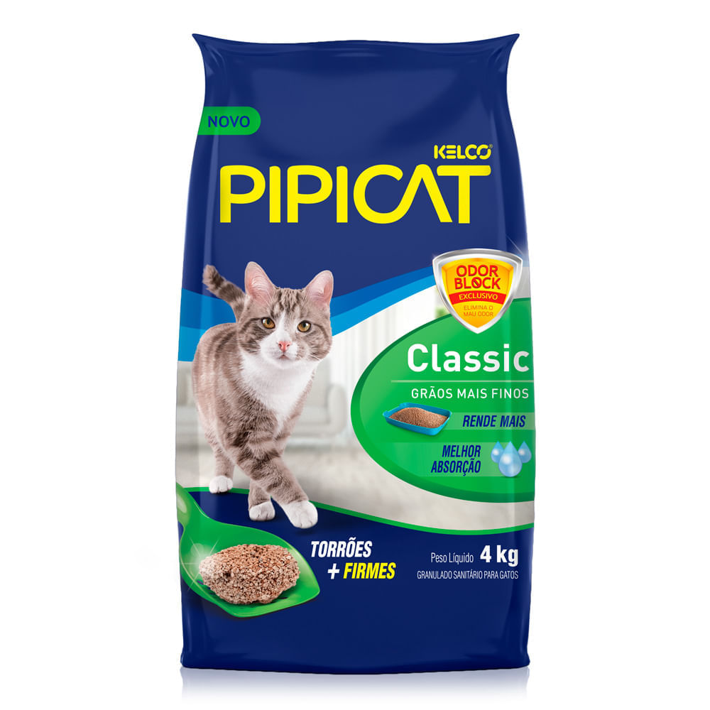 Miniatura Areia Higiênica Pipicat Classic para Gato com 4kg