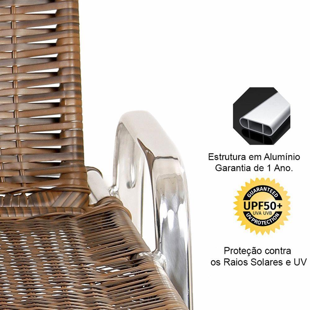 Miniatura 2 Espreguiçadeiras De Alumínio + 1 Mesa De Centro Argila