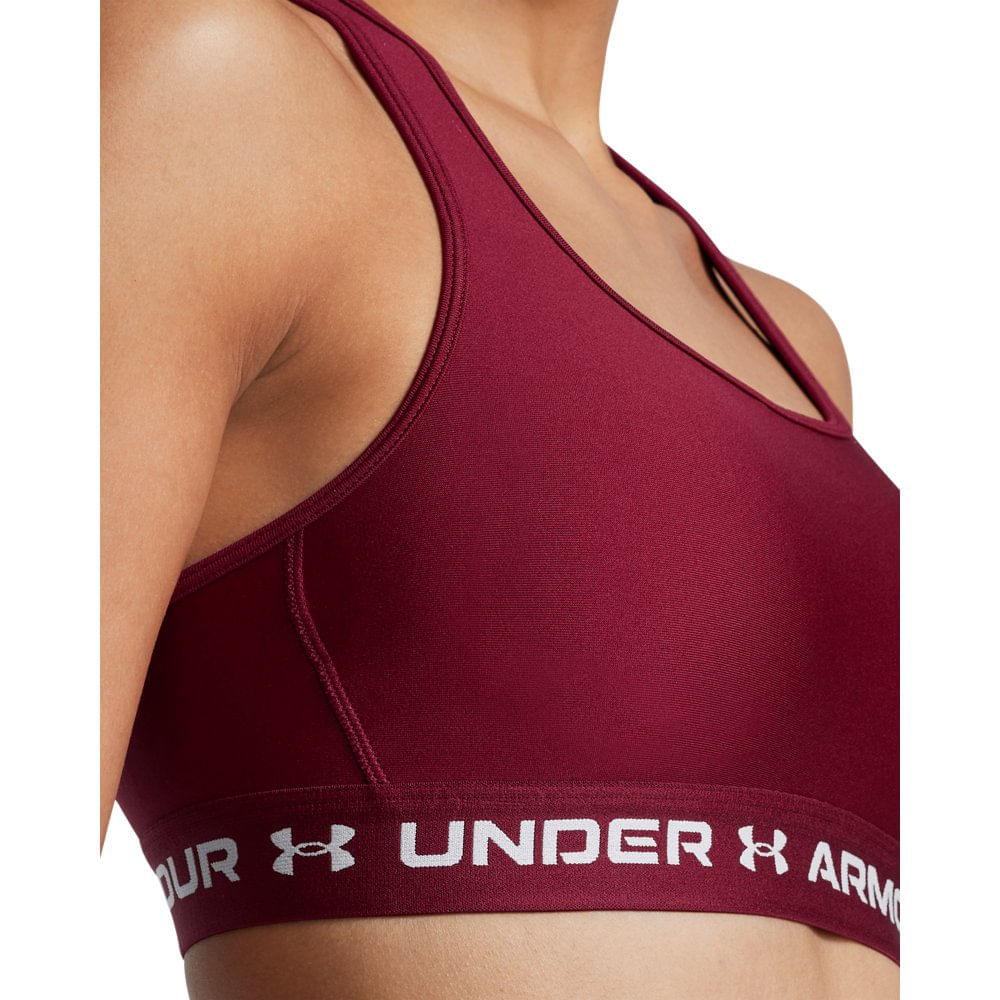 Miniatura Top de Treino Feminino Under Armour Crossback Mid GG Vermelho