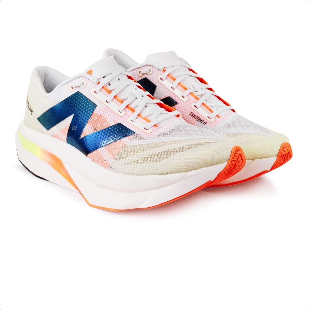 Miniatura Tenis New Balance Fuelcell Supercomp Elite V4 Masculino Bege / Laranja - 41