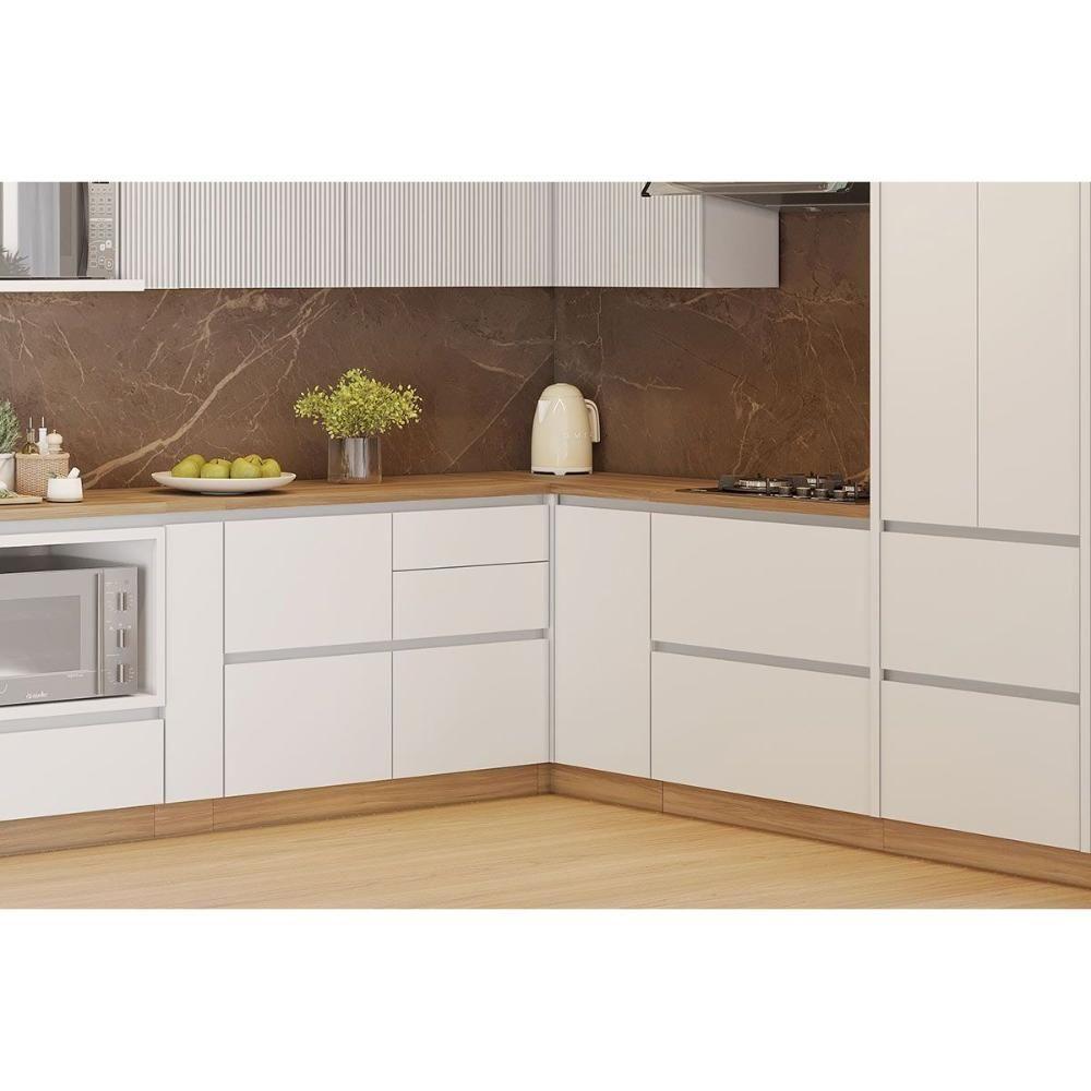 Miniatura Módulo Cozinha Nesher Rainha Kit De Rodapé De Canto Multilinha 80x52x10cm Nature - Nesher