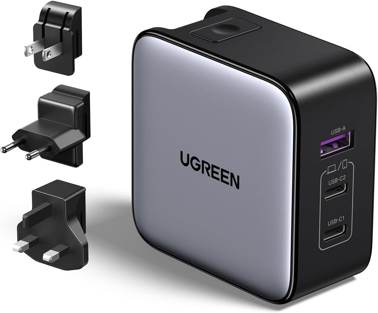 Miniatura Carregador Ugreen Nexode 65W Adaptador De Tomada Universal