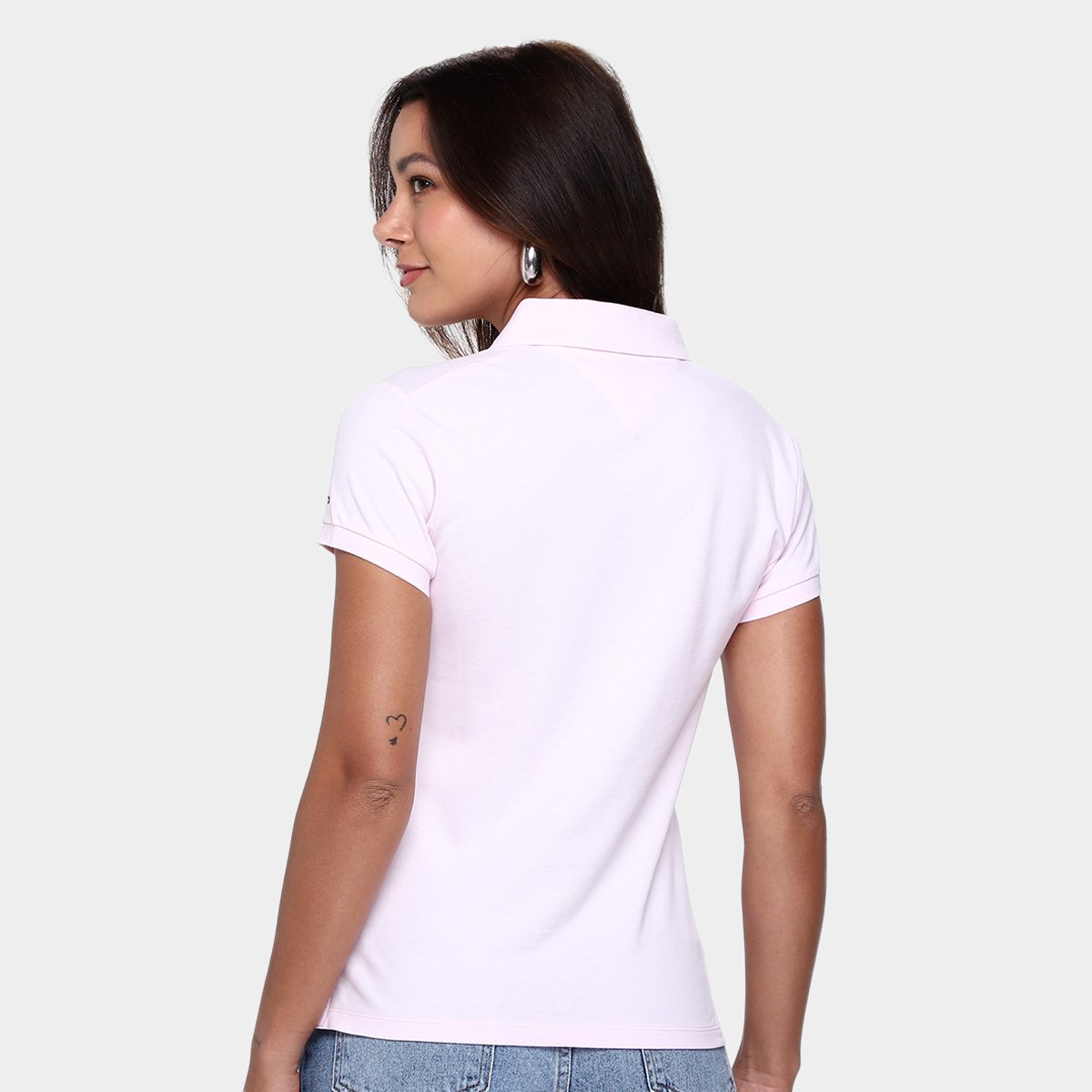 Miniatura Camisa Polo Tommy Hilfiger Script Feminina Rosa - G