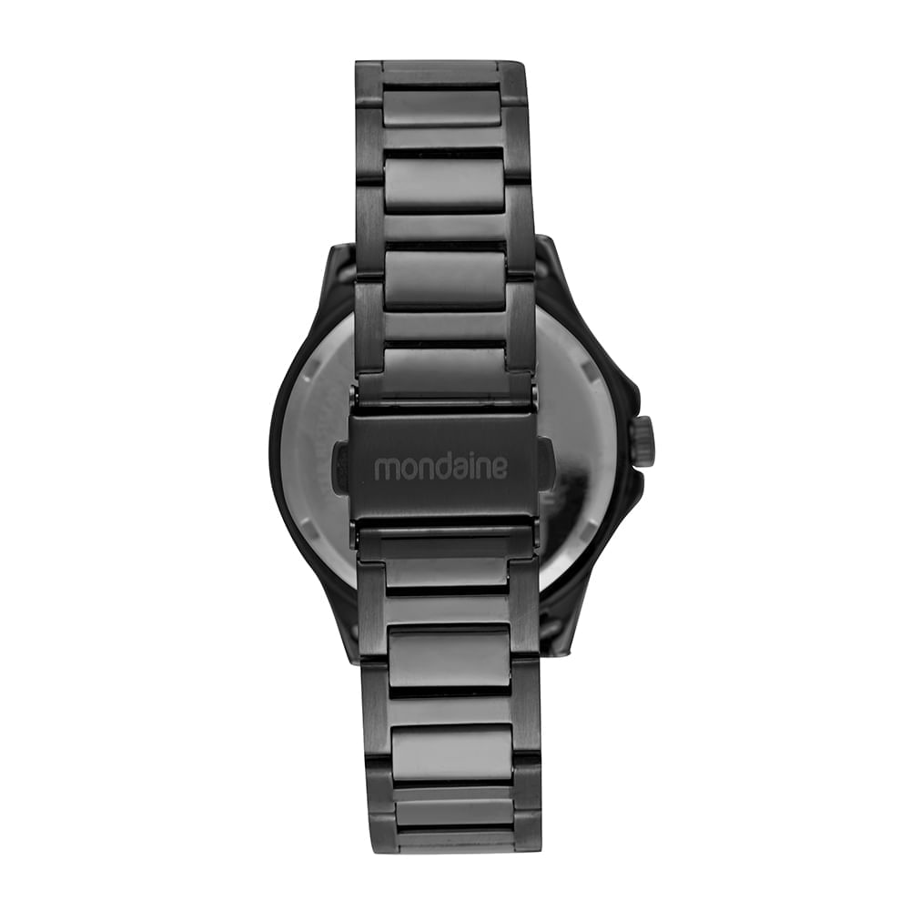 Miniatura Kit Relógio Feminino Preto Elegante Aço Pulseira