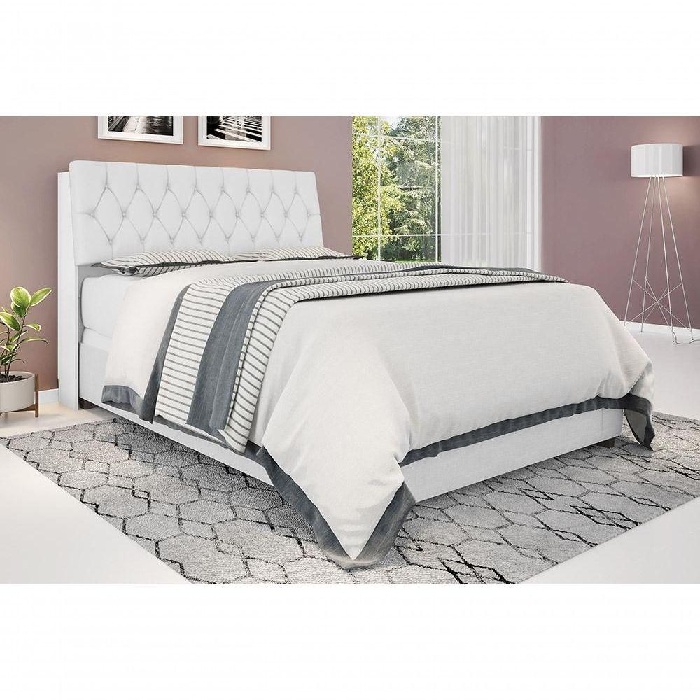 Miniatura Cabeceira Box Queen 1,58 Isis Branco Com Capitonê Branco - Framar Móveis