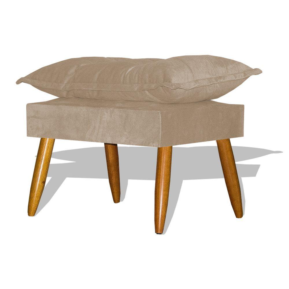 Miniatura Puff Opala Decorativo Pés Palitos Quarto - Cappuccino