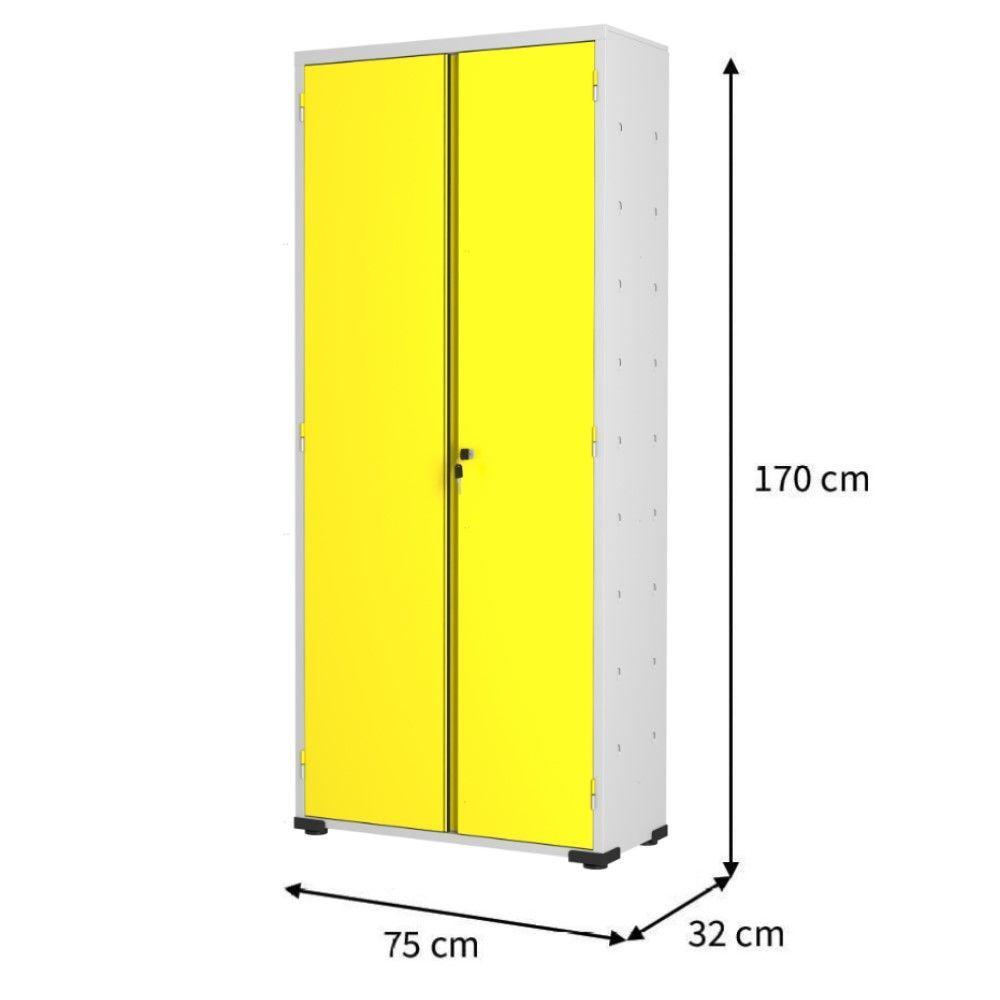 Armário Aço Escritório Fechadura 3 Prateleiras Ea303 Amarelo