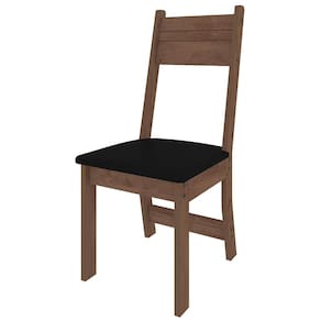 Miniatura Mesa de Jantar Retangular Indekes Pequi com 6 Cadeiras e Assento Revestido em Courino Noce