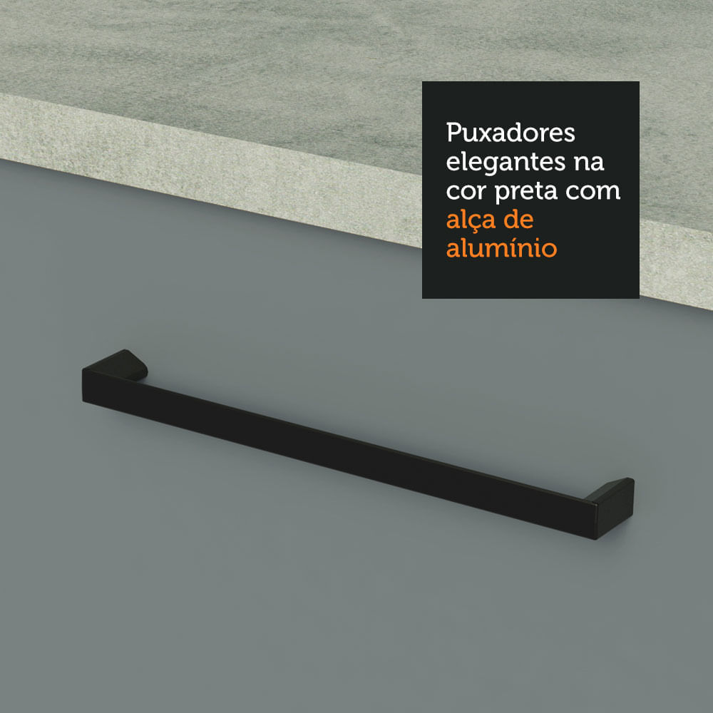 Miniatura Cozinha Completa Madesa Agata 270003 com Armário e Balcão (Sem Tampo e Pia) Branco/Cinza Cor:Branco Cinza