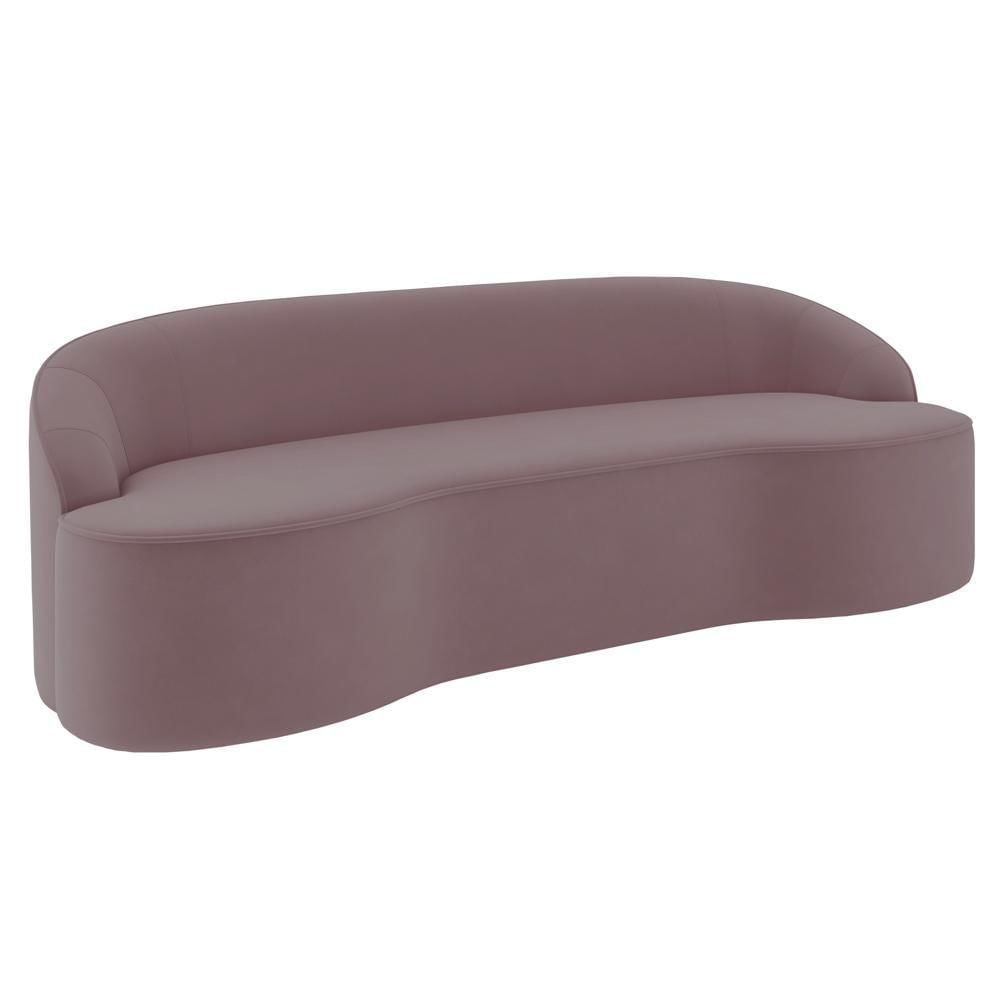 Miniatura Sofá 3 Lugares Para Sala De Estar Living 210cm Theo D06 Veludo Rosa - Mpozenato