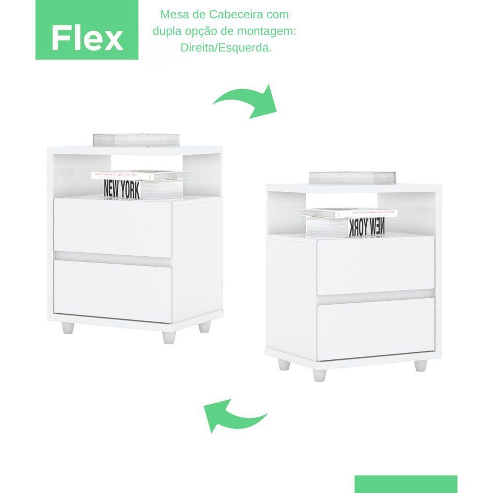 Miniatura Mesa De Cabeceira 2 Gavetas Nora Casa 812 Branco