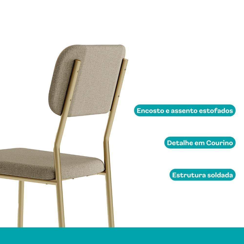 Conjunto Sala De Jantar 6 Cadeiras Castellano Carraro Carvalho Dourado
