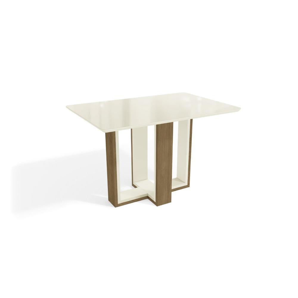 Miniatura Conjunto Sala de Jantar Centella com 4 Cadeiras Freijo/Off White/Chumbo