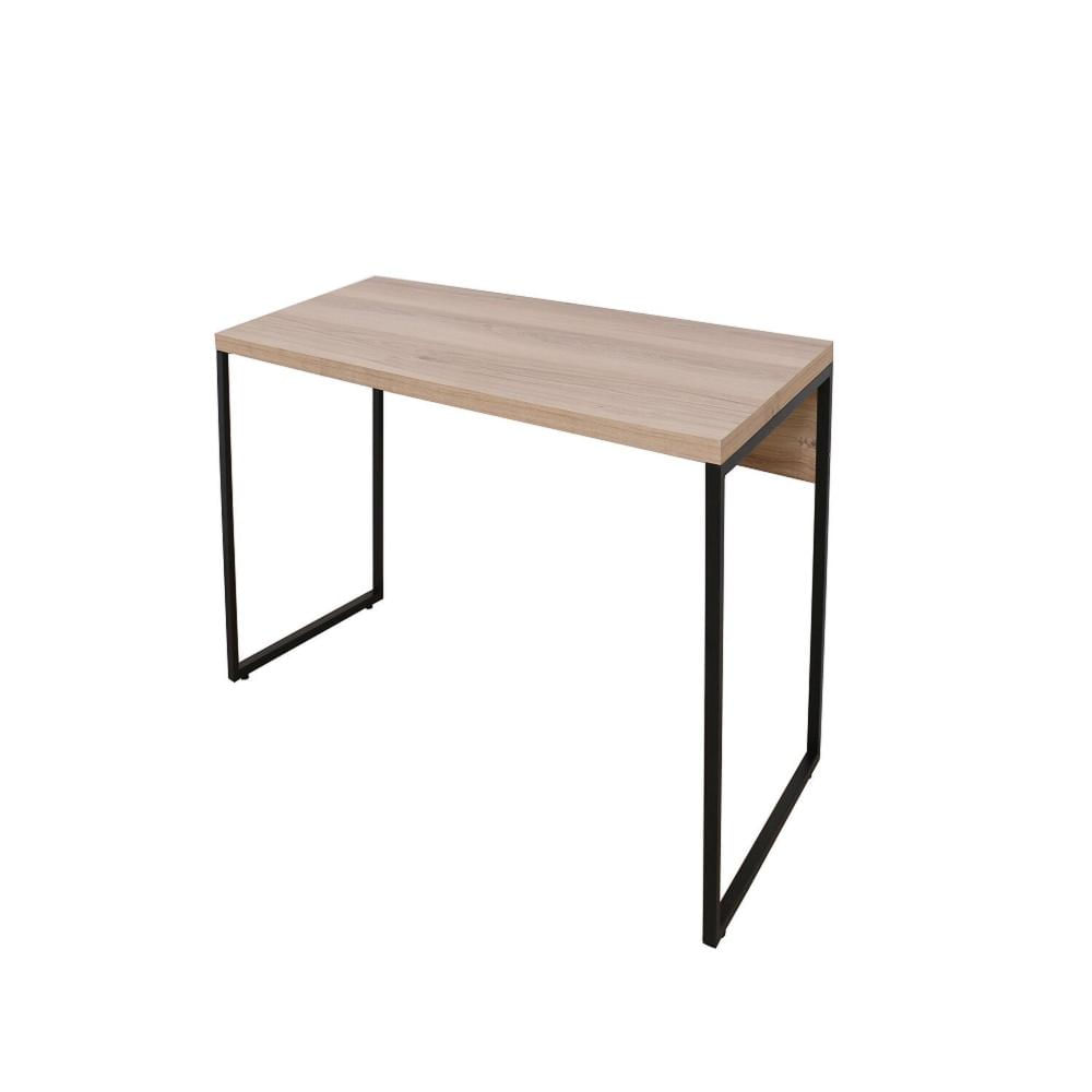 Miniatura Mesa de Escritório Diretor Estilo Industrial Preto/Amadeirado