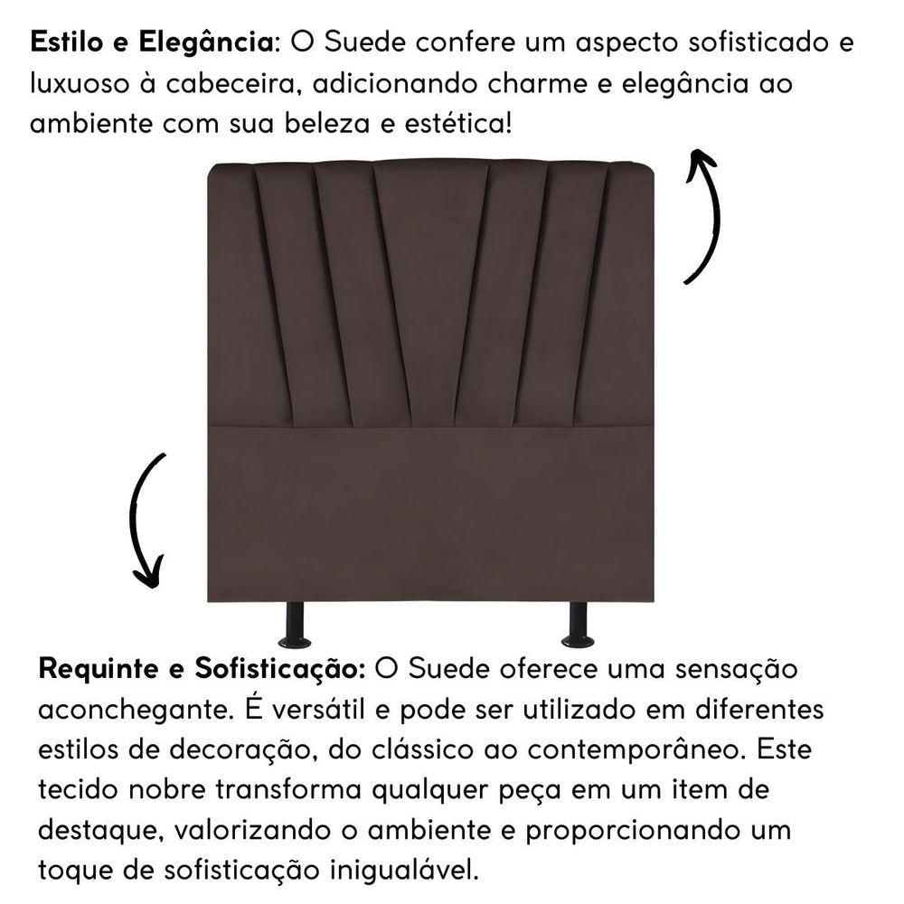 Miniatura Cabeceira Solteiro Cama Box Estofada 90 Cm Lile Suede Marrom