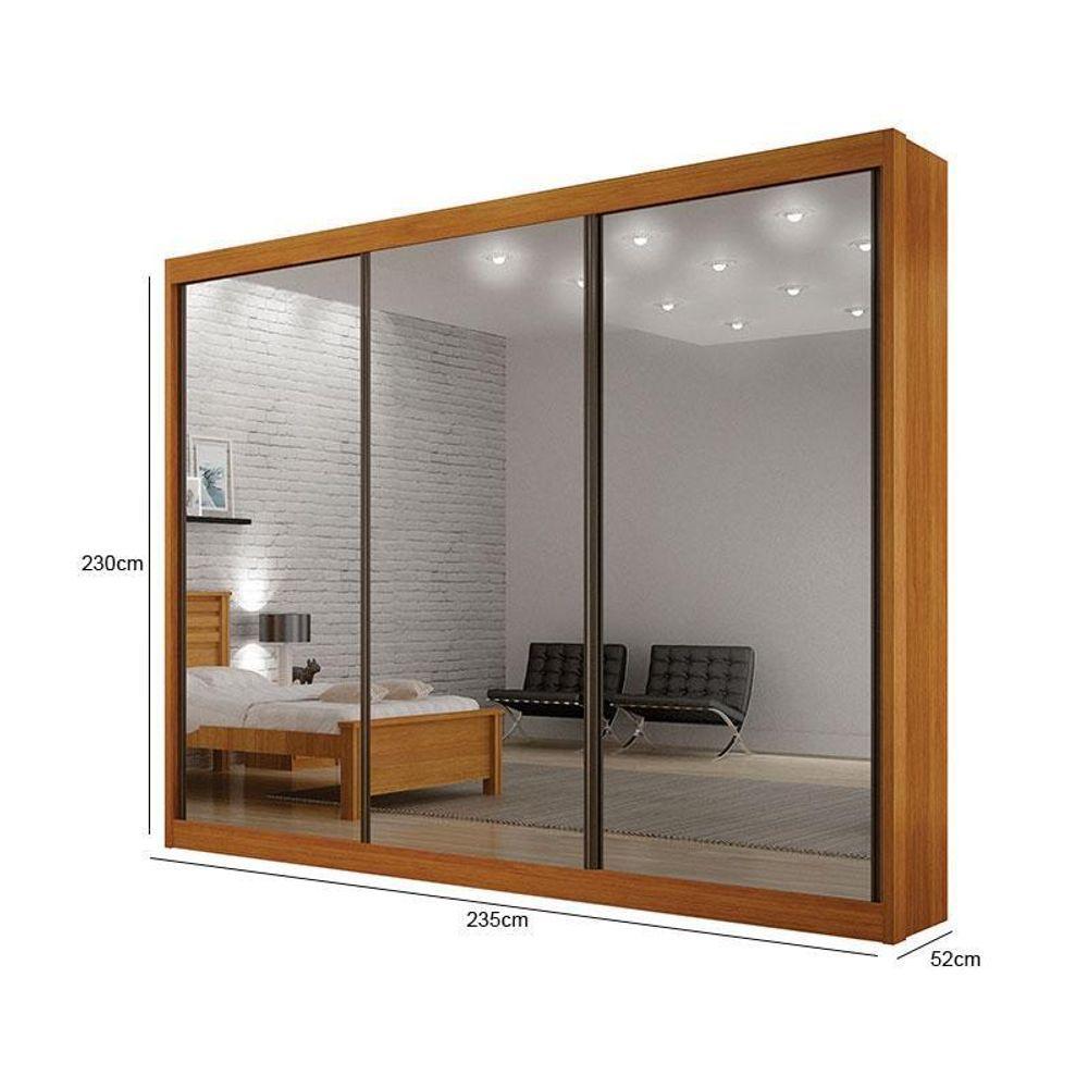 Miniatura Guarda Roupa 6 Gavetas San Marino Premium Com 3 Espelhos Cinamomo – Leifer Móveis