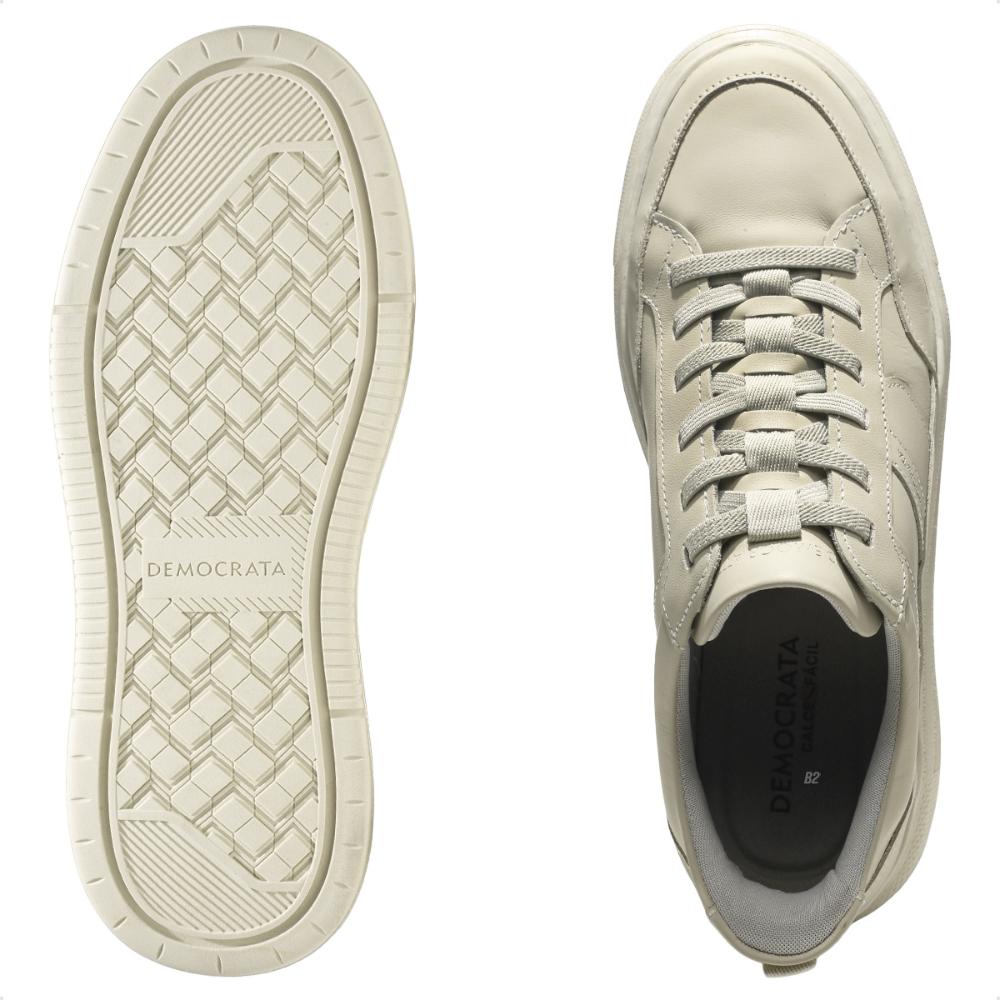 Sapatênis Democrata Pace Calce Fácil Casual Masculino Bege / Creme - 37